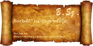 Borbély Szervác névjegykártya