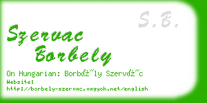 szervac borbely business card